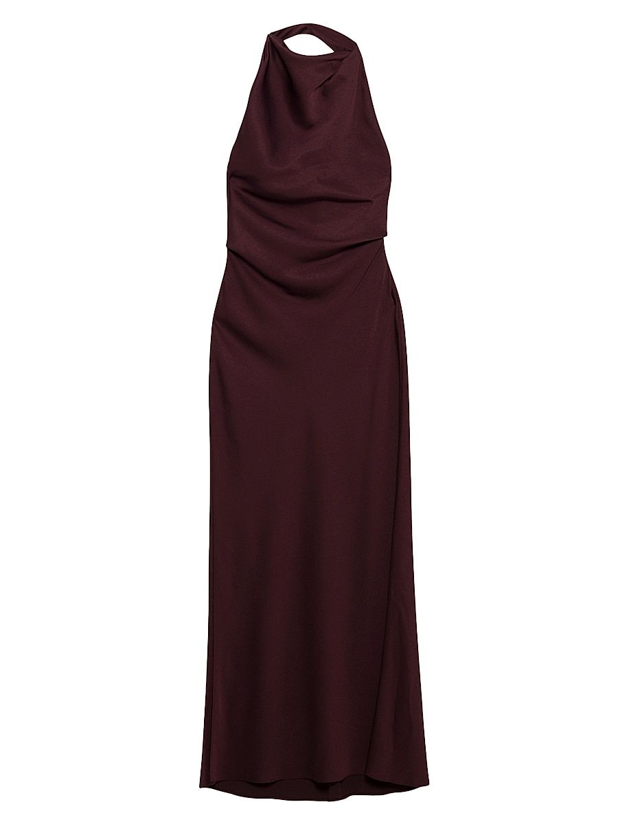 Women's Reannon Draped Satin Gown - Red - Size 10