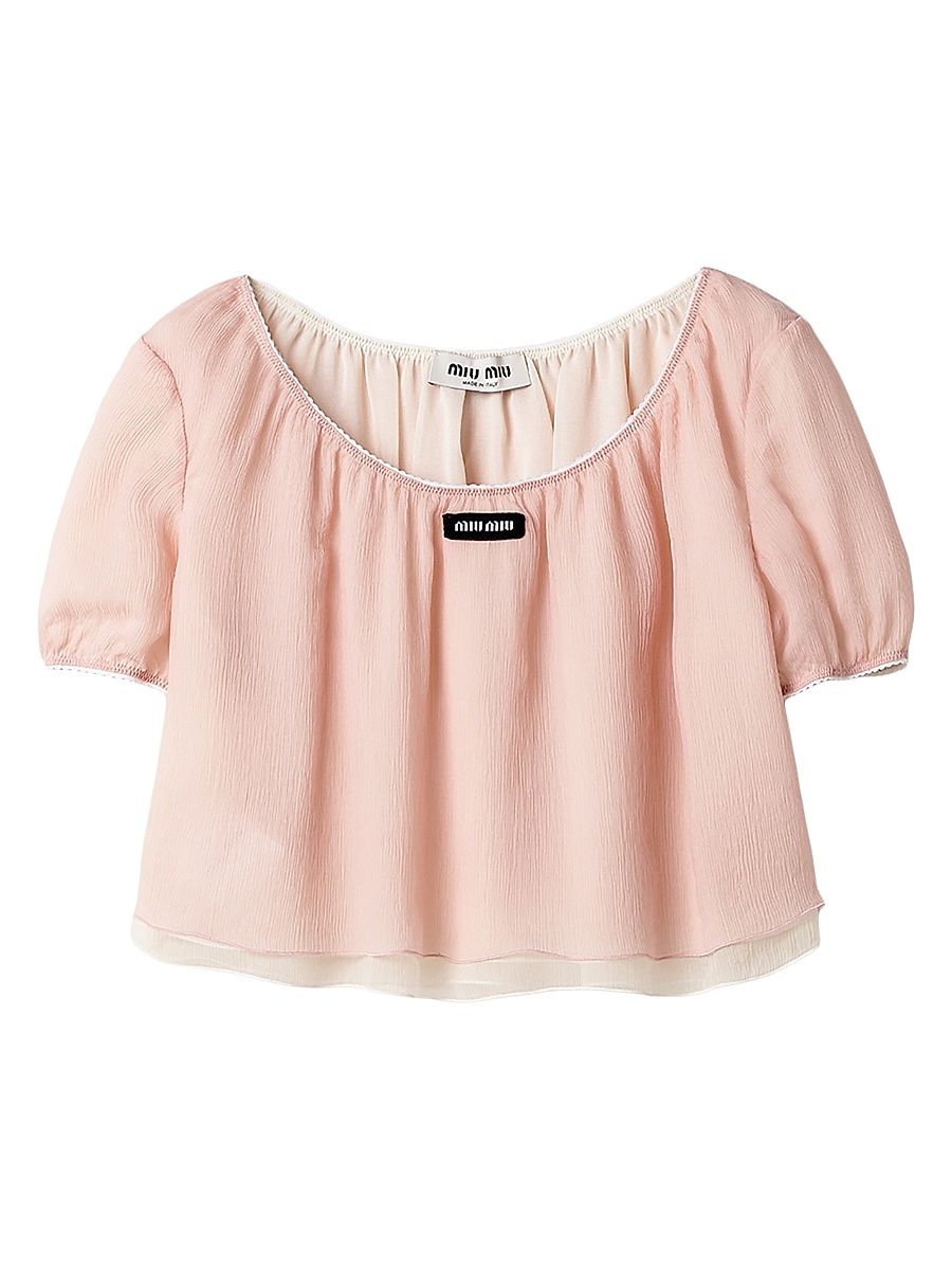 Women's Chiffon Top - Pink - Size 2