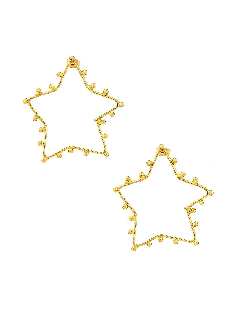 Women's Dots Goldtone Star Earrings - Gold