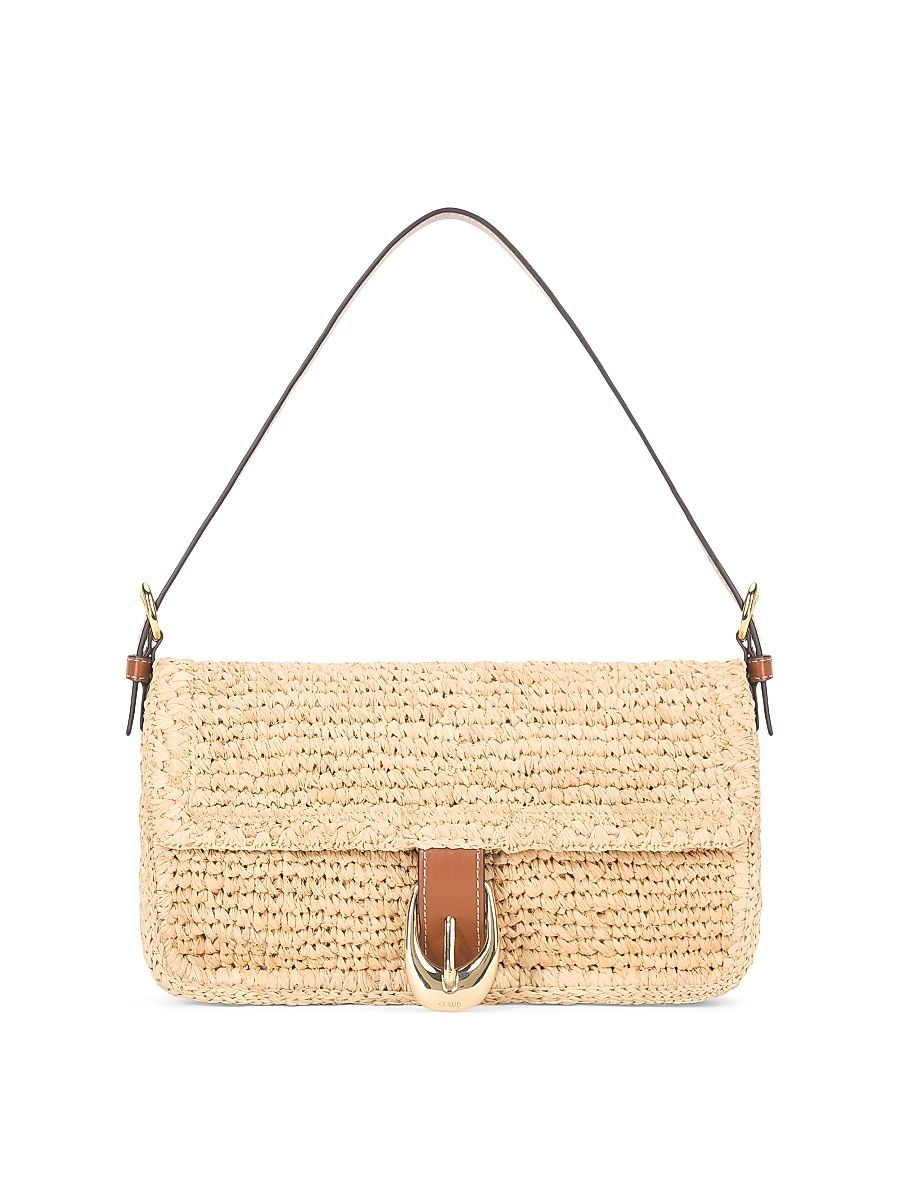 Women's Harlow Medium Raffia Shoulder Bag - Natural Tan