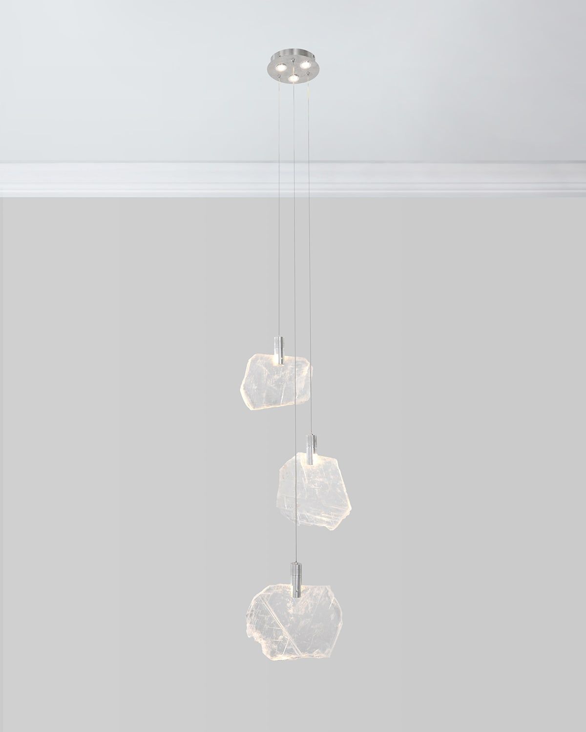 6-Light Selenite Drop Light Chandelier