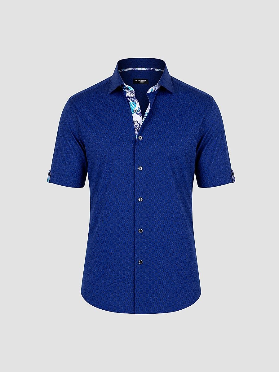 Men's Galileo Short Sleeve Shirt - Blue - Size XXXXL