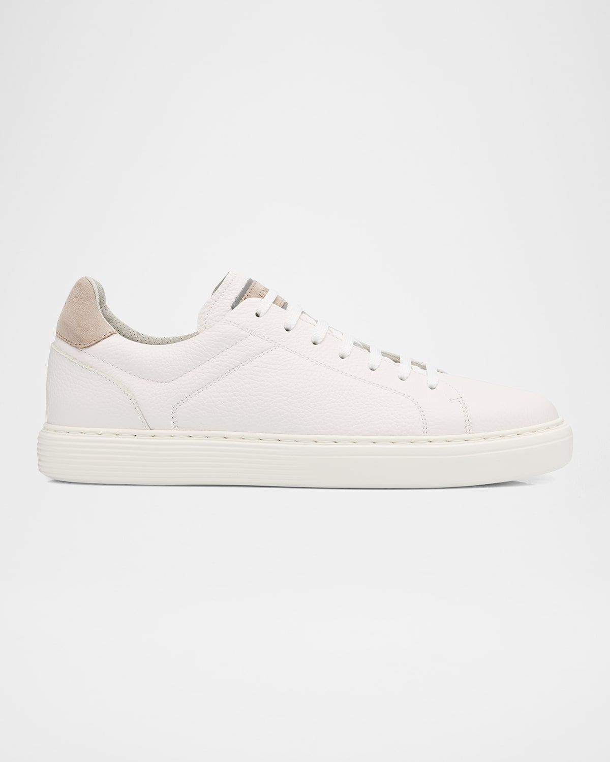 Men & apos;s Grained Calfskin Low-Top Sneakers
