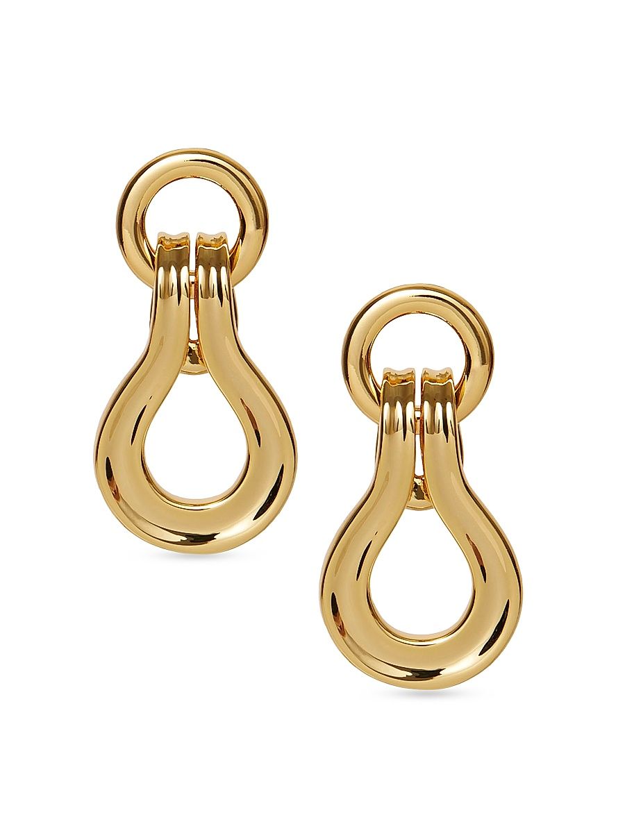 Women's 14K-Gold-Plated Buckle Drop Earrings - Gold