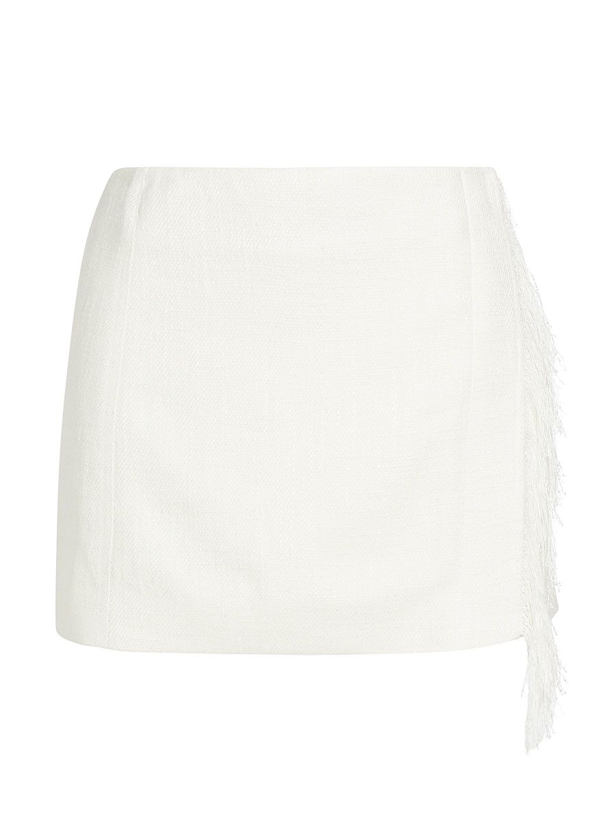 Women's Kelley Fringe Miniskirt - Cream - Size 14
