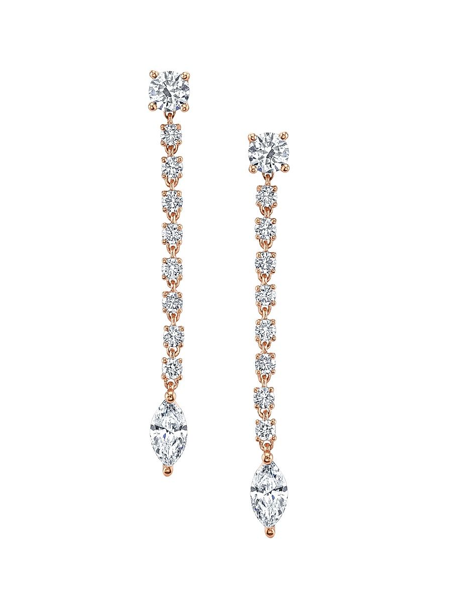 Women's Ropes 18K Rose Gold & 0.87 TCW Diamond Drop Earrings - Rose Gold