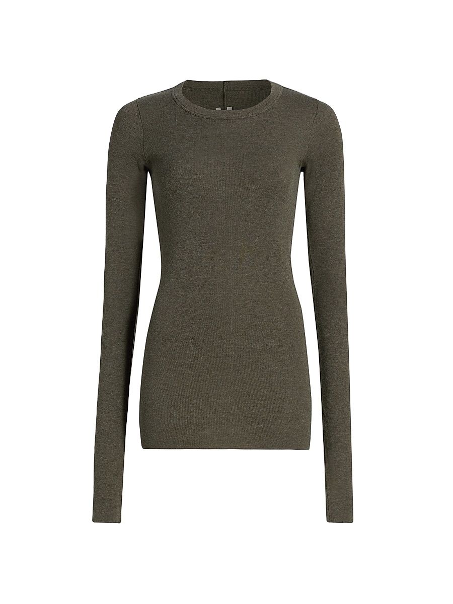 Women's Longline Rib-Knit T-Shirt - Bosco - Size 6