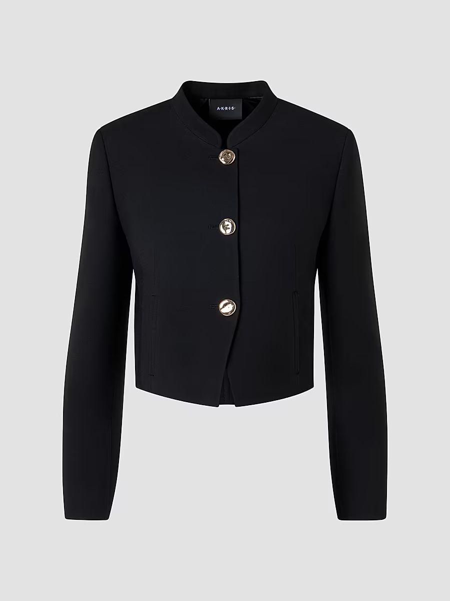 Women's Kadet Virgin Wool Crop Jacket - Black - Size 16