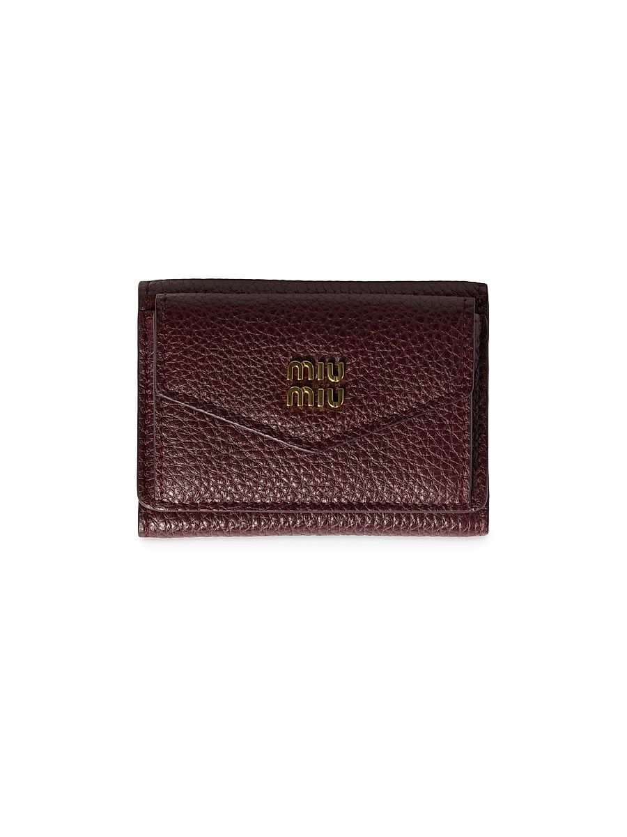 Women's Small Leather Wallet - Dark Red