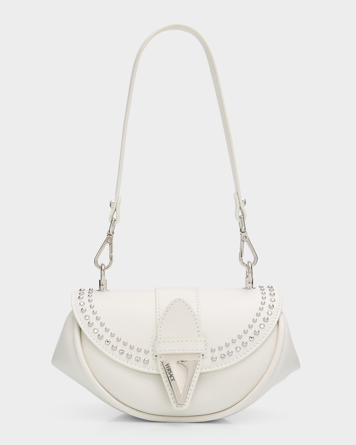 Small Stud-Embellished Leather Shoulder Bag