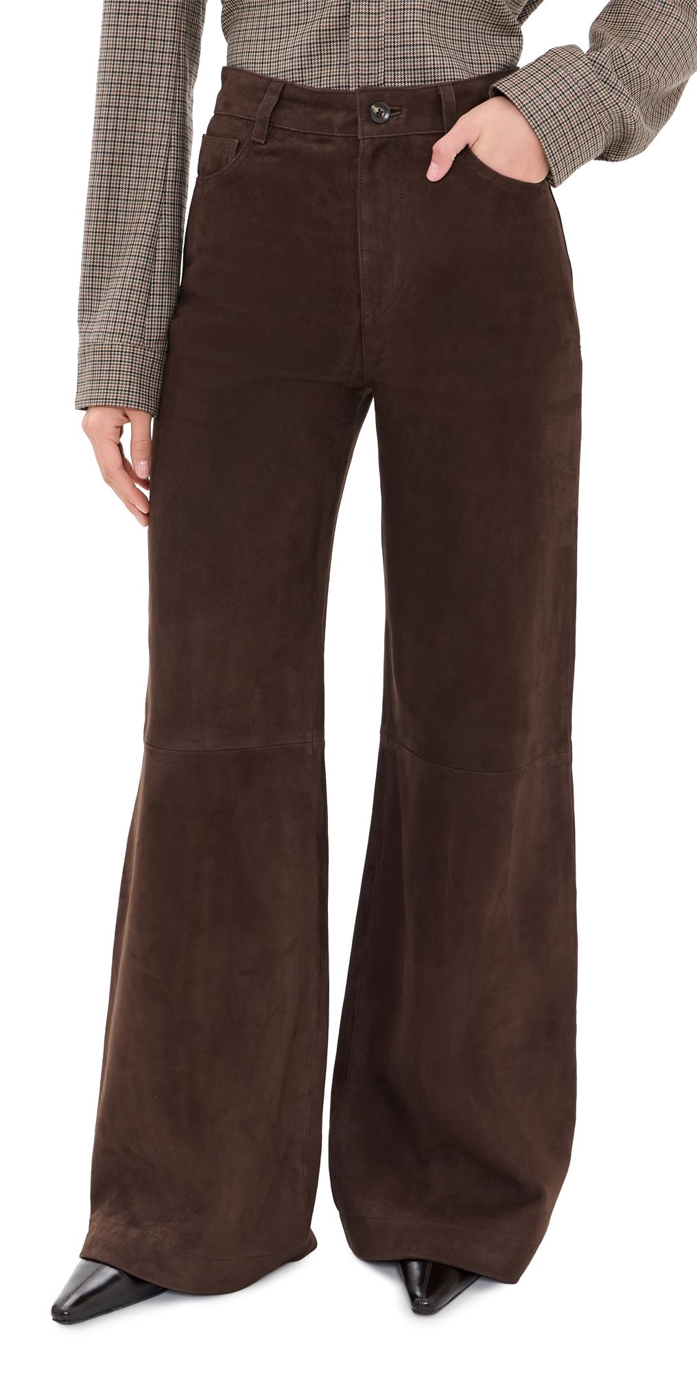 Tanya Taylor Angel Suede Pants Dark Fig 2