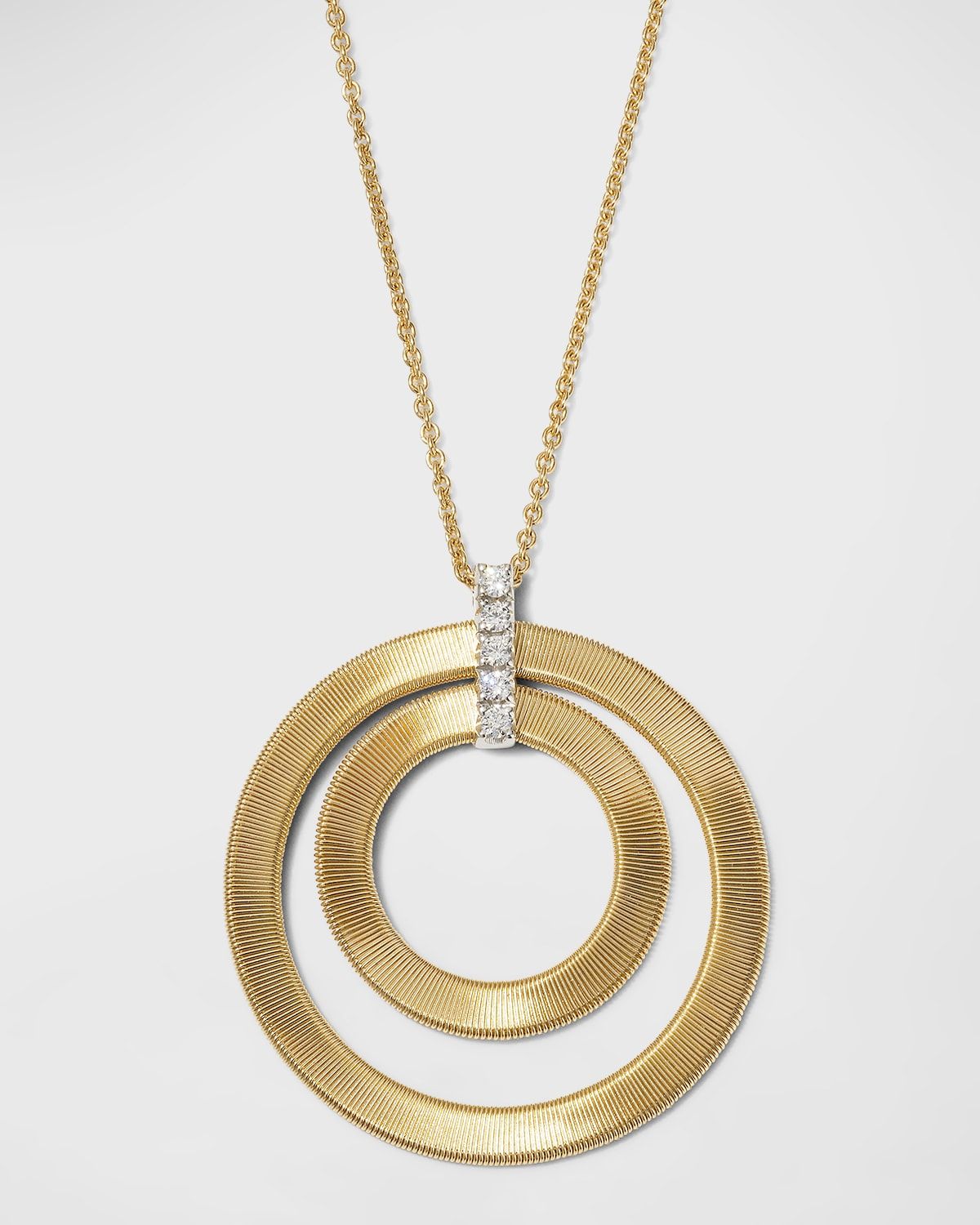 18K Gold Masai Concentric Circle Pendant with Diamonds