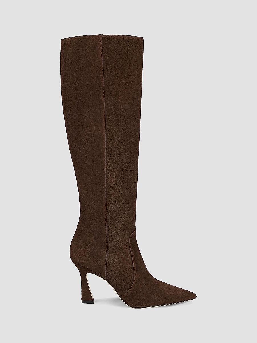 Stuart Weitzman Women's Boot Vinnie 85MM Suede Boots - Walnut - Size 8
