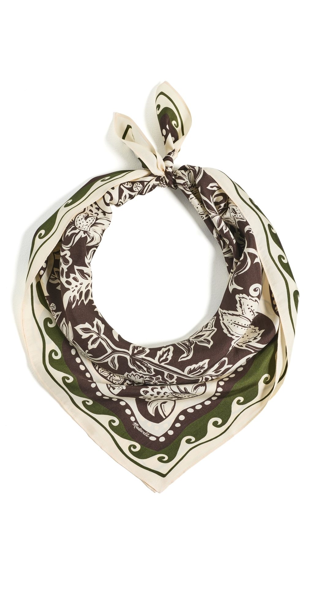 Madewell Medium Silk Bandana Dark Brown One Size
