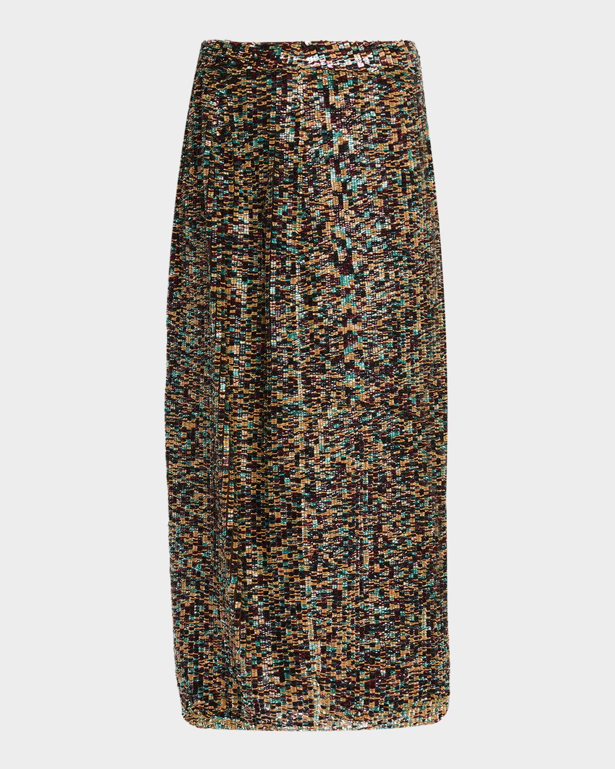 Sylkie Sequined Midi Skirt