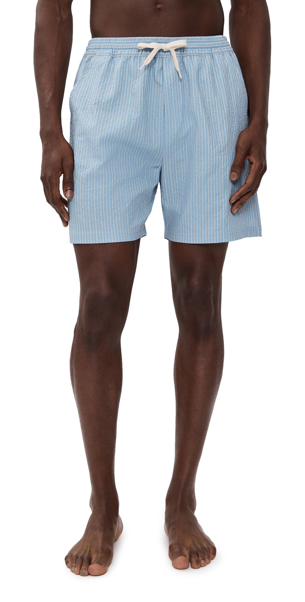 Les Deux Stan Stripe Seersucker Swim Shorts Allure L