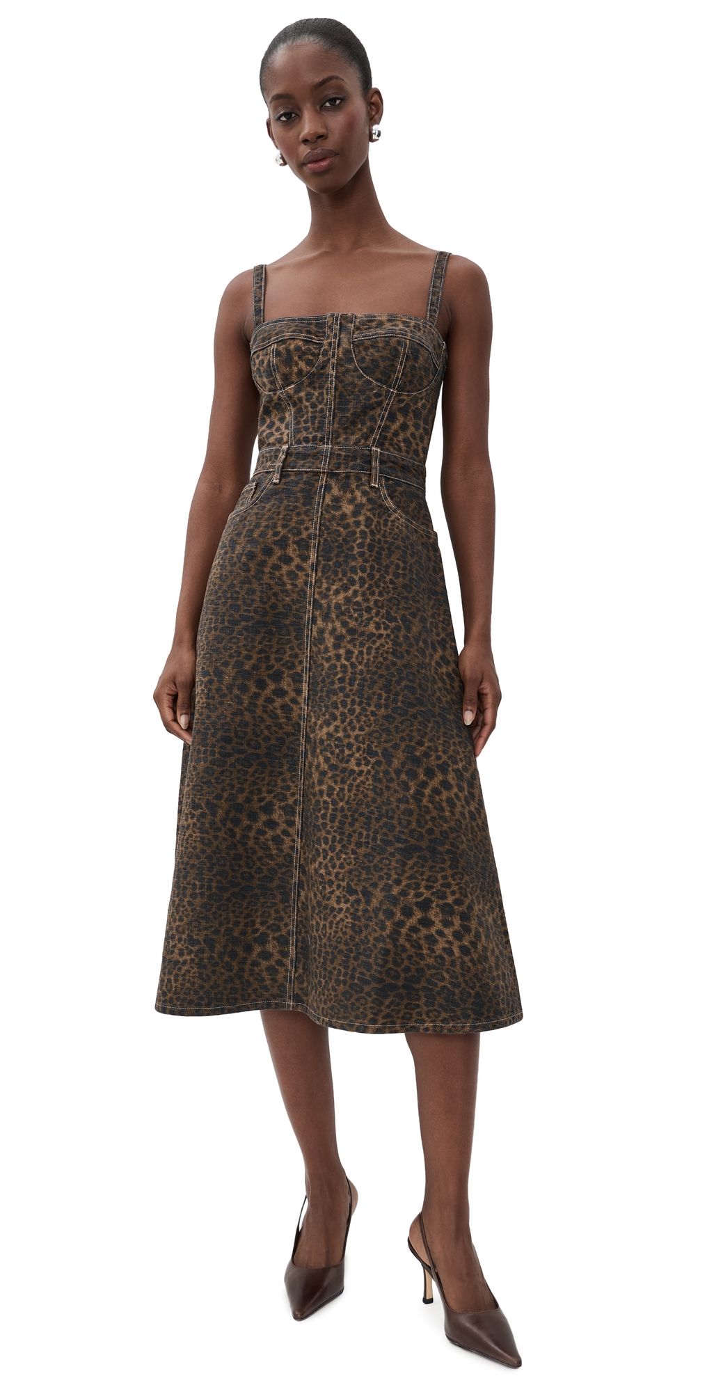 L'AGENCE Jovie Bustier Midi Dress Zephyr 0