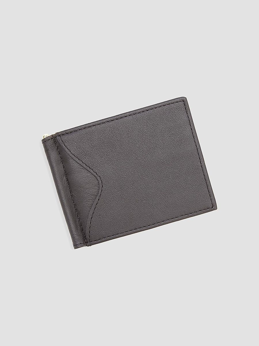 Royce New York Men's RFID-Blocking Leather Money Clip Wallet - Black