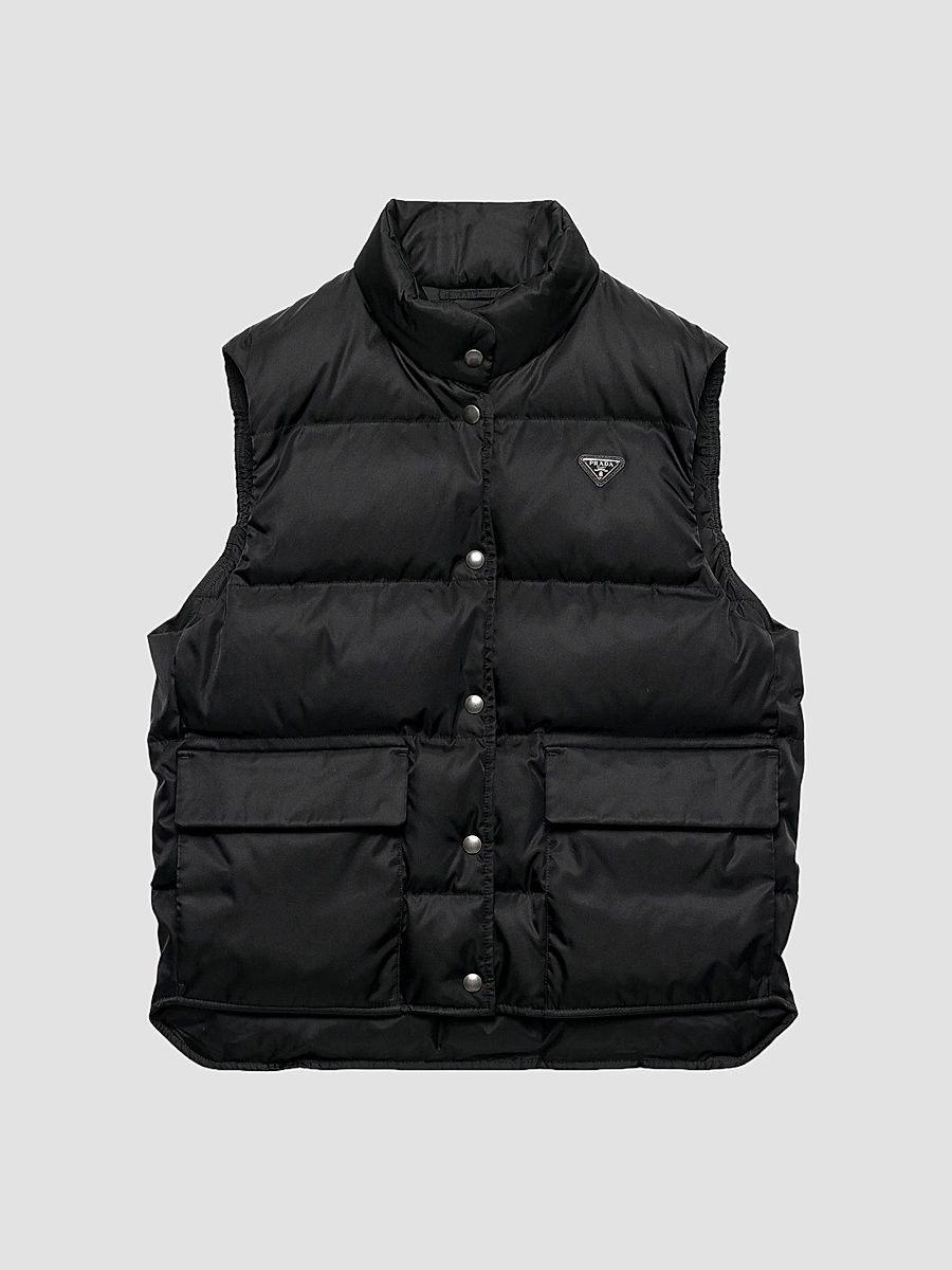 Women's Nylon Down Vest - Black - Size 8