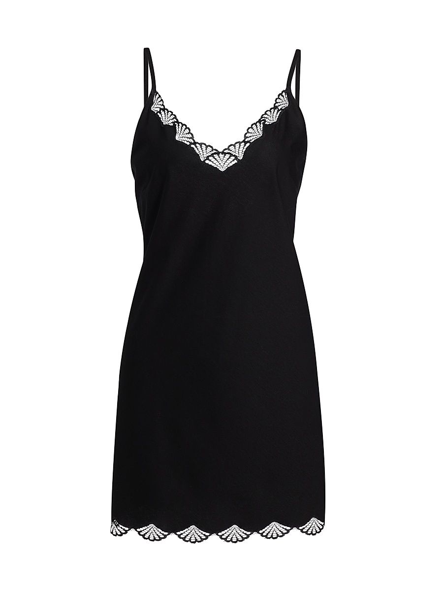Women's Bliss Serenity Lace Nightgown - Black - Size Large