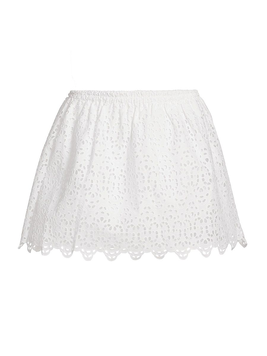 Women's The Deco Eyelet Skirt - White - Size XL