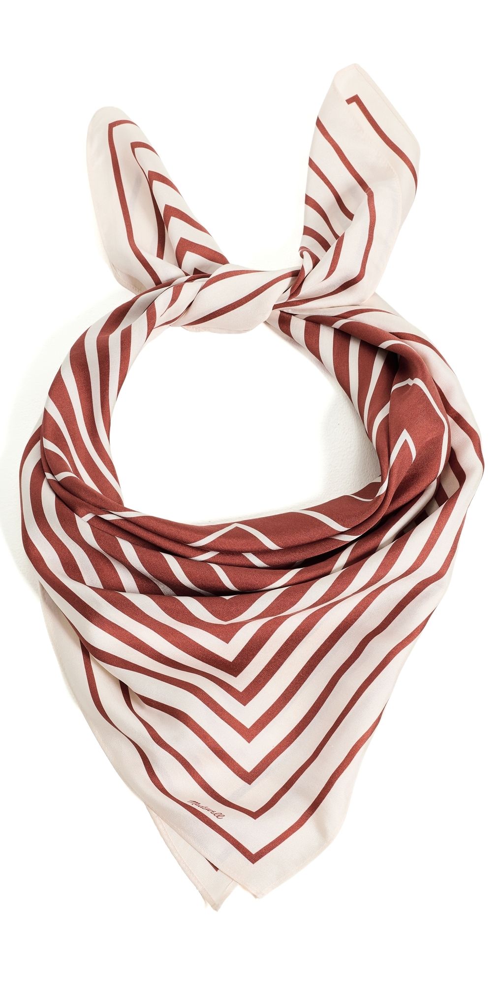 Madewell Medium Silk Bandana Variegated Stripe Barn Red One Size
