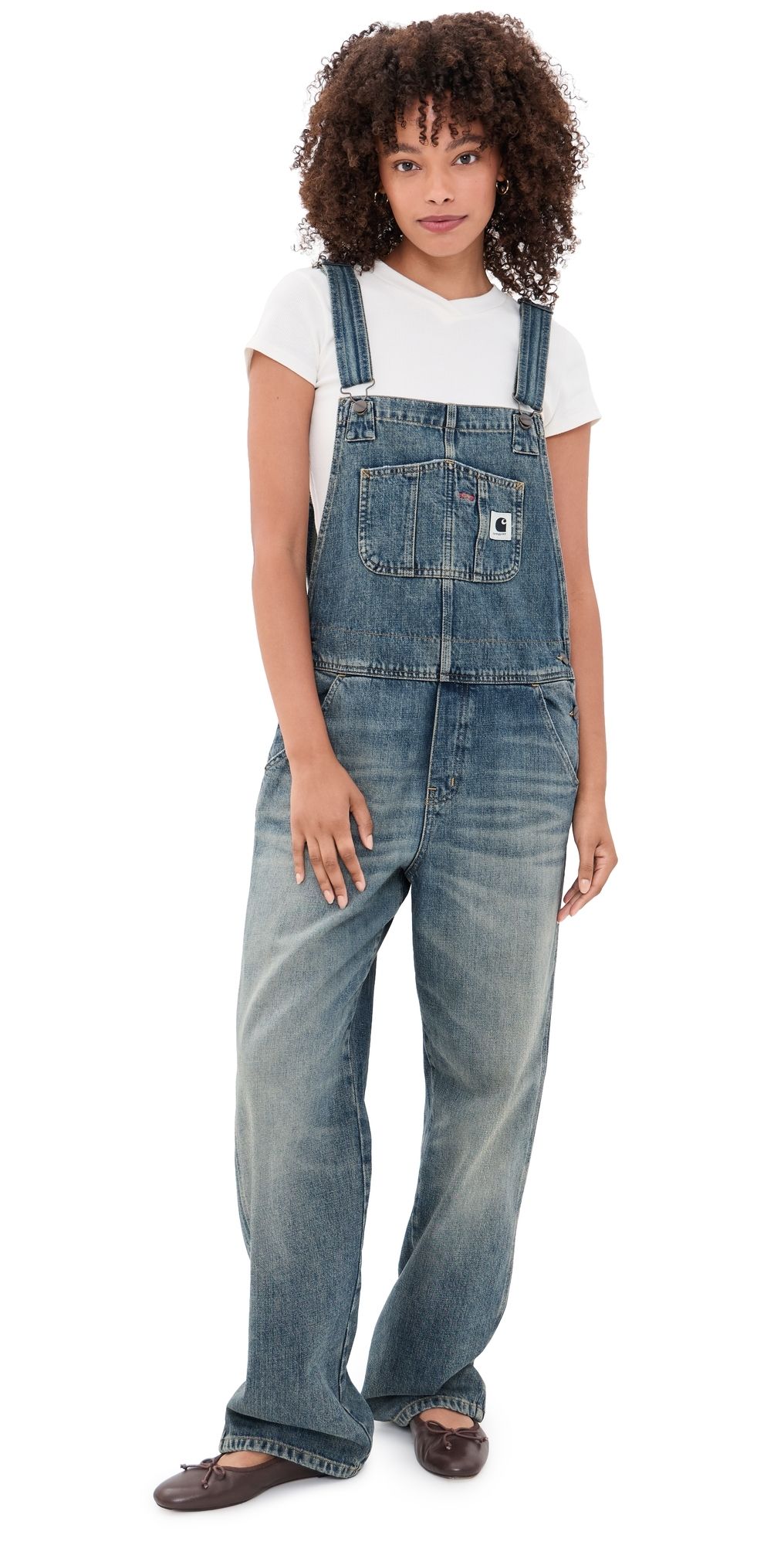 Carhartt WIP Straight Leg Bib Overalls Blue (Worn Used Wash) S