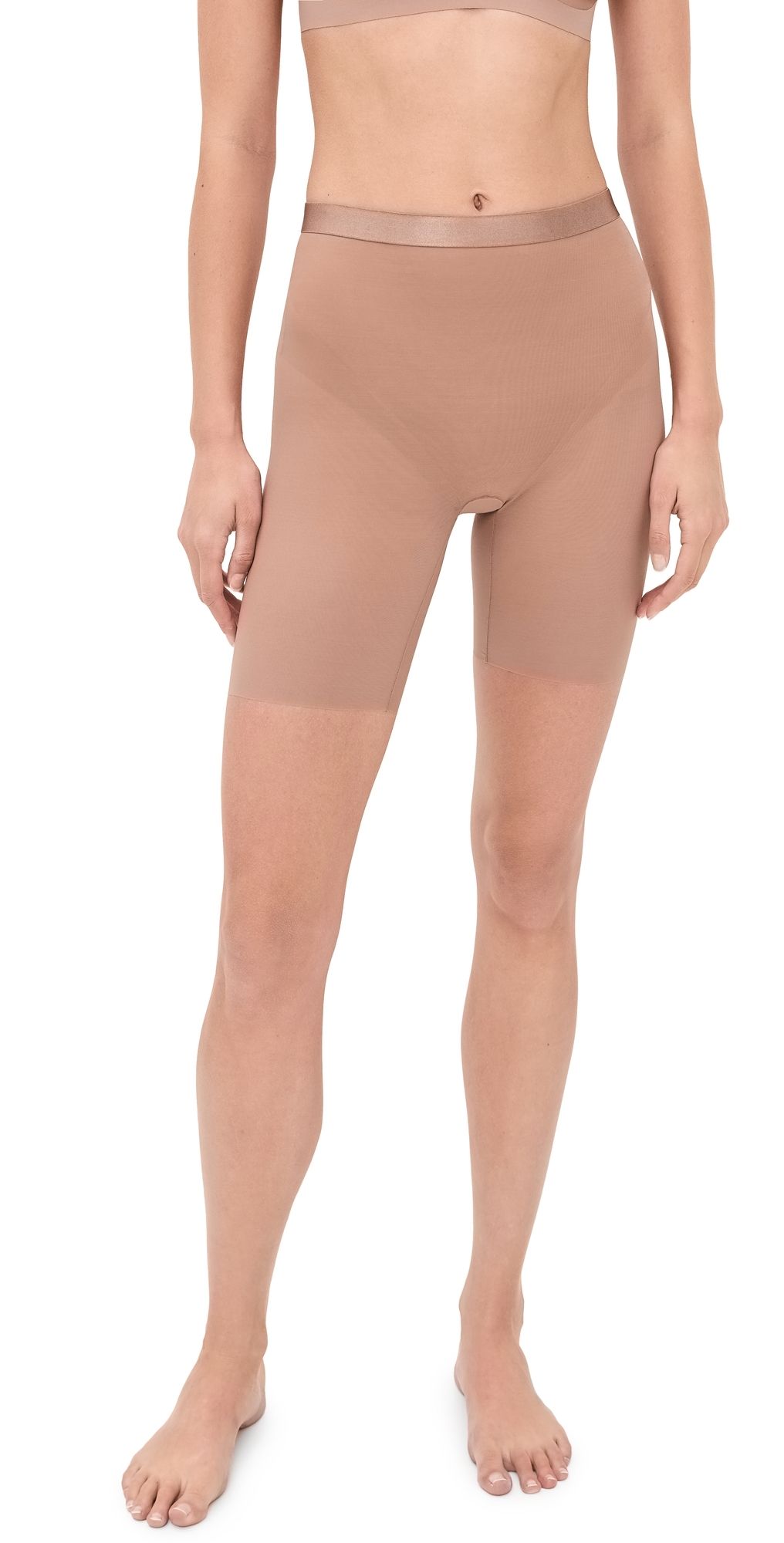 SPANX Mid Thigh Shorts Cafe au Lait L