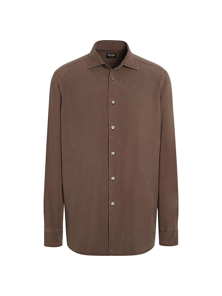 Men's Silk Shirt - Brown - Size XXL