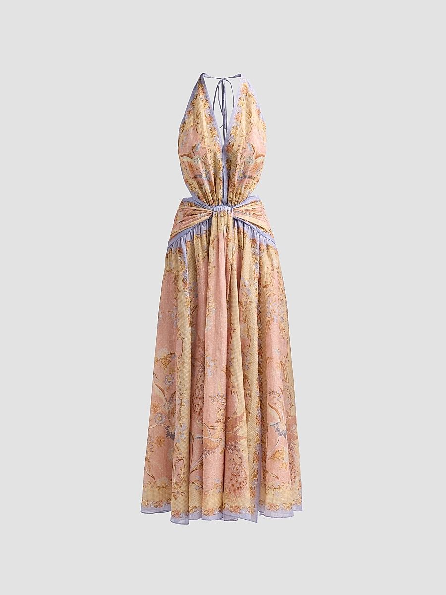 Women's Indra Floral A-Line Maxi Dress - Pink Scarf Floral - Size 10