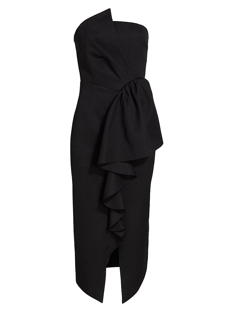 Women's Reception Ruffled Cocktail Dress - Black - Size XL