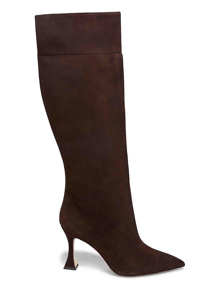 Women's Miralonepla Suede Knee-High Boots - Dark Brown - Size 11.5