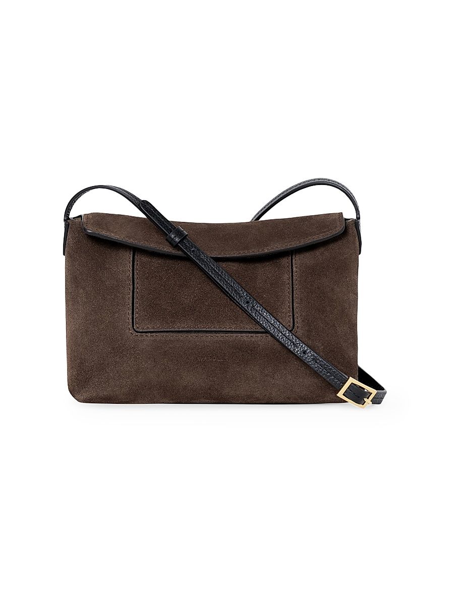 Women's Mini Penelope Suede Slouch Shoulder Bag - Palissander Suede
