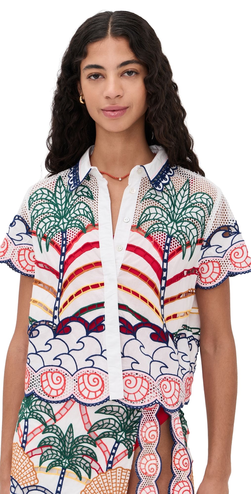 FARM Rio Tropical Graphic Richilieu Shirt Off-White L