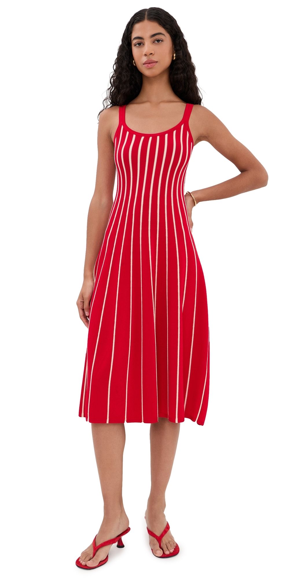 ASTR the Label Irecia Knit Dress Red Stripe M