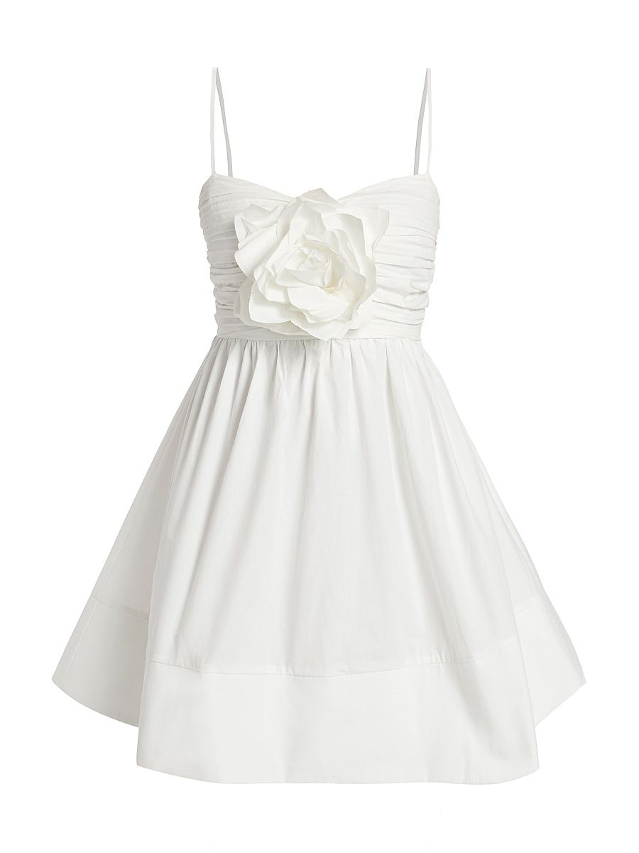 Women's Zephyr Floral Appliqué Minidress - Ivory - Size Large