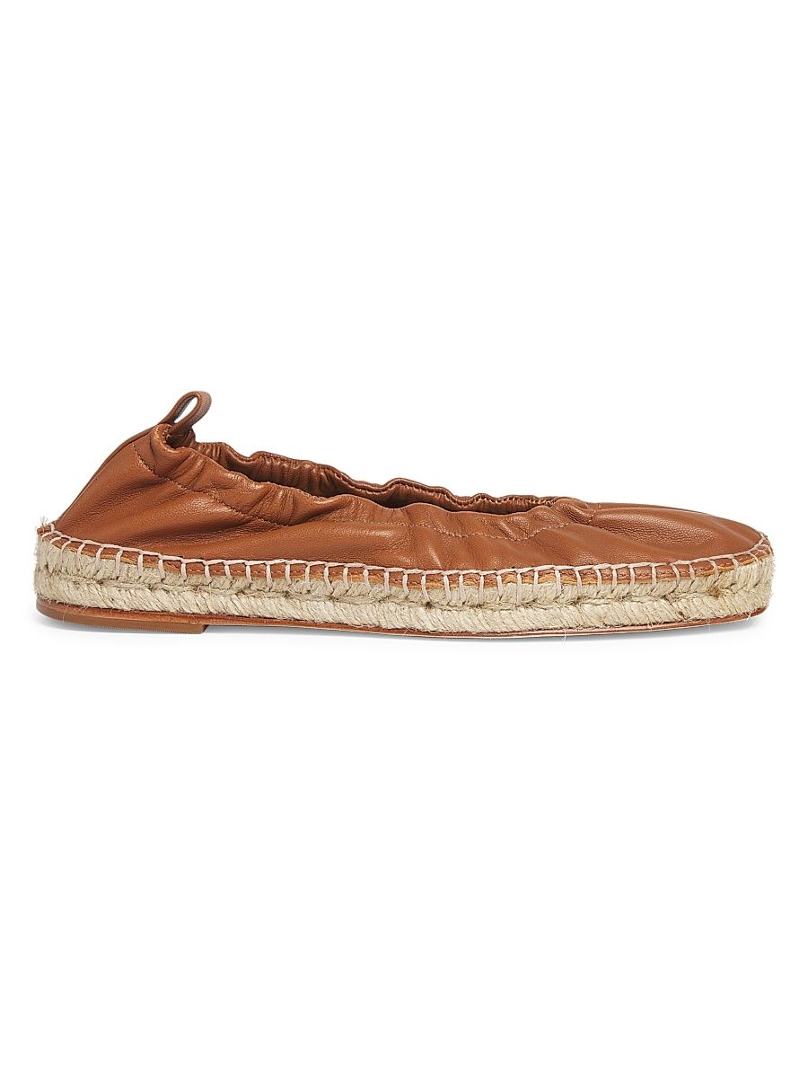 Women's Leather Espadrilles - Miele - Size 5.5