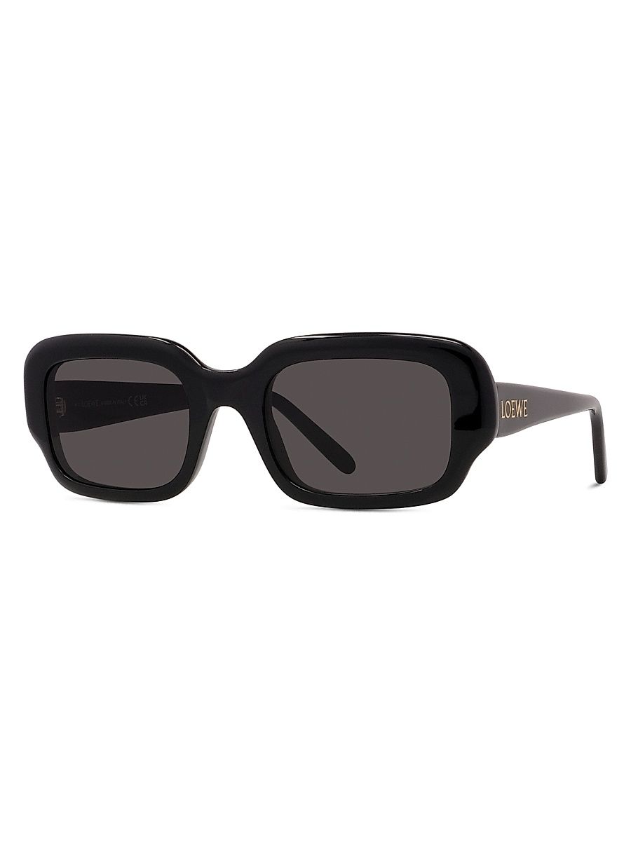 Women's Slim 54mm Rectangular Sunglasses - Black Gold Black