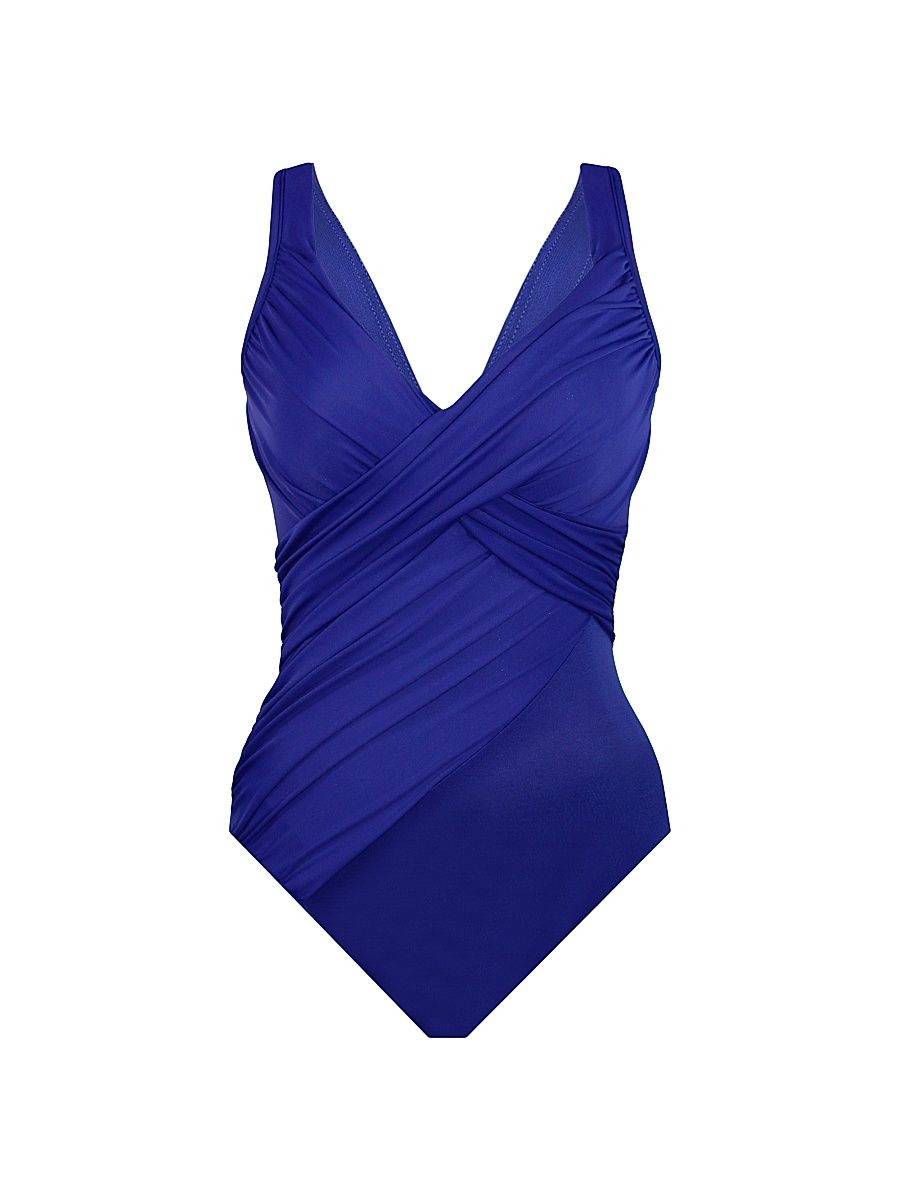 Women's Rock Solid Revel One-Piece Swimsuit - Azul Blue - Size 16