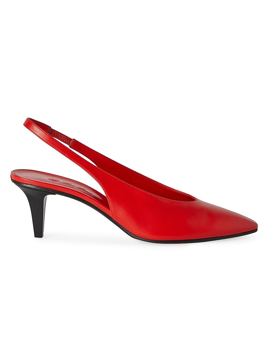 Women's Rebecca Leather Slingback Pumps - Red - Size 8.5
