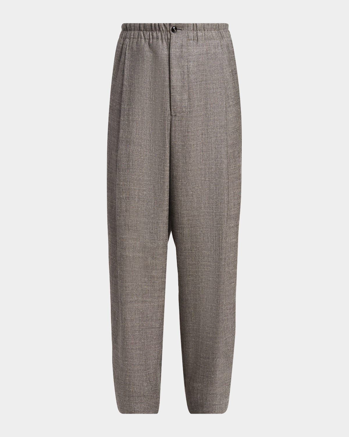 Men & apos;s Silk, Linen and Wool Wide-Leg Trousers