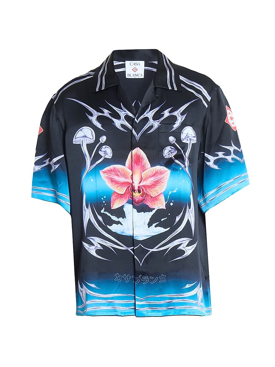 Men's Blades Silk Short-Sleeve Shirt - Silk Twill - Size Large