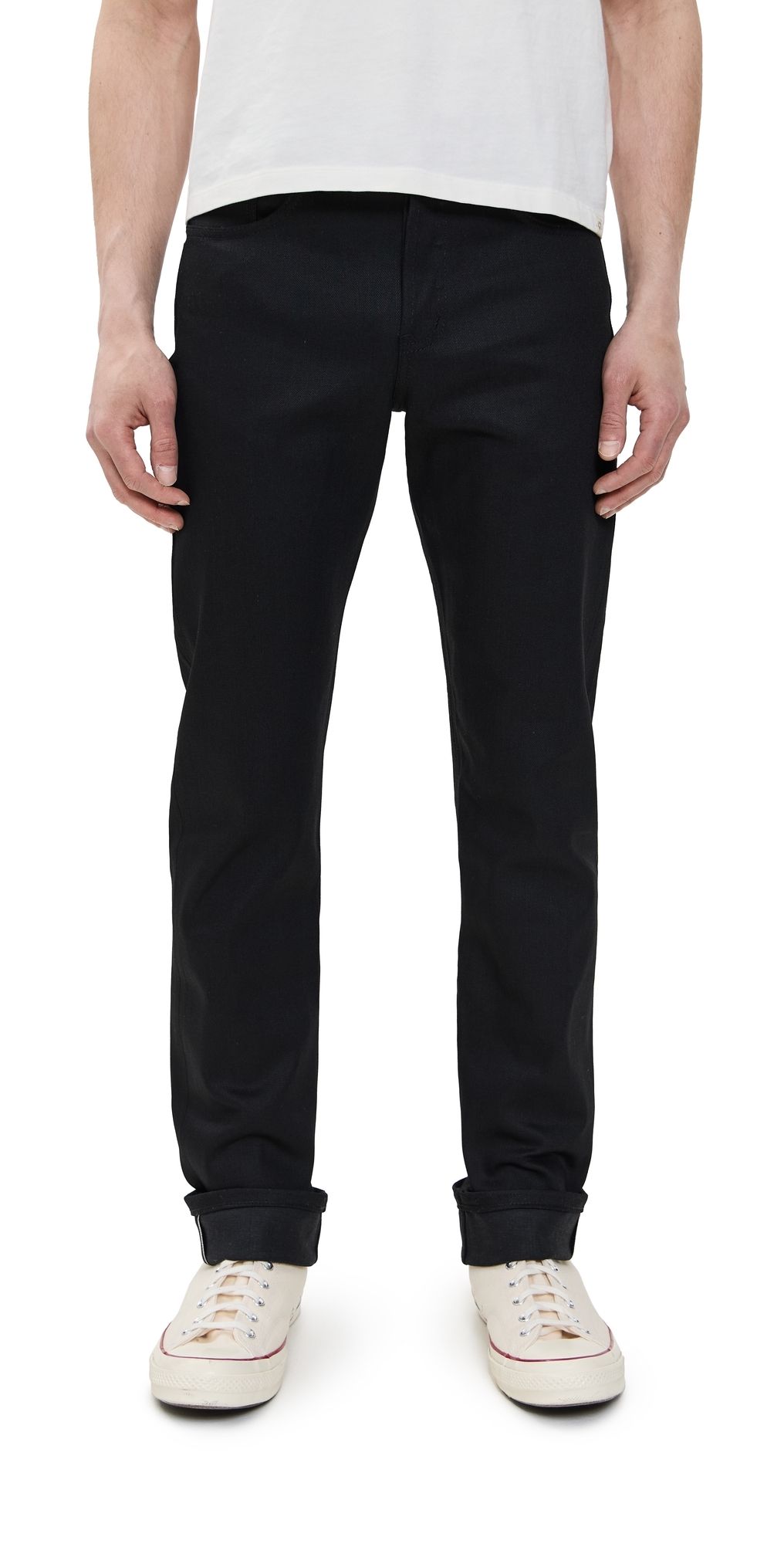 Naked & Famous Denim Weird Guy Black Cobra Stretch Selvedge Jeans Black 29