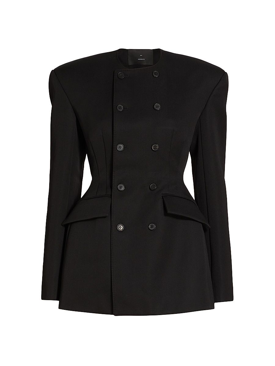 Women's RHW Double-Breasted Blazer Minidress - Black - Size Medium