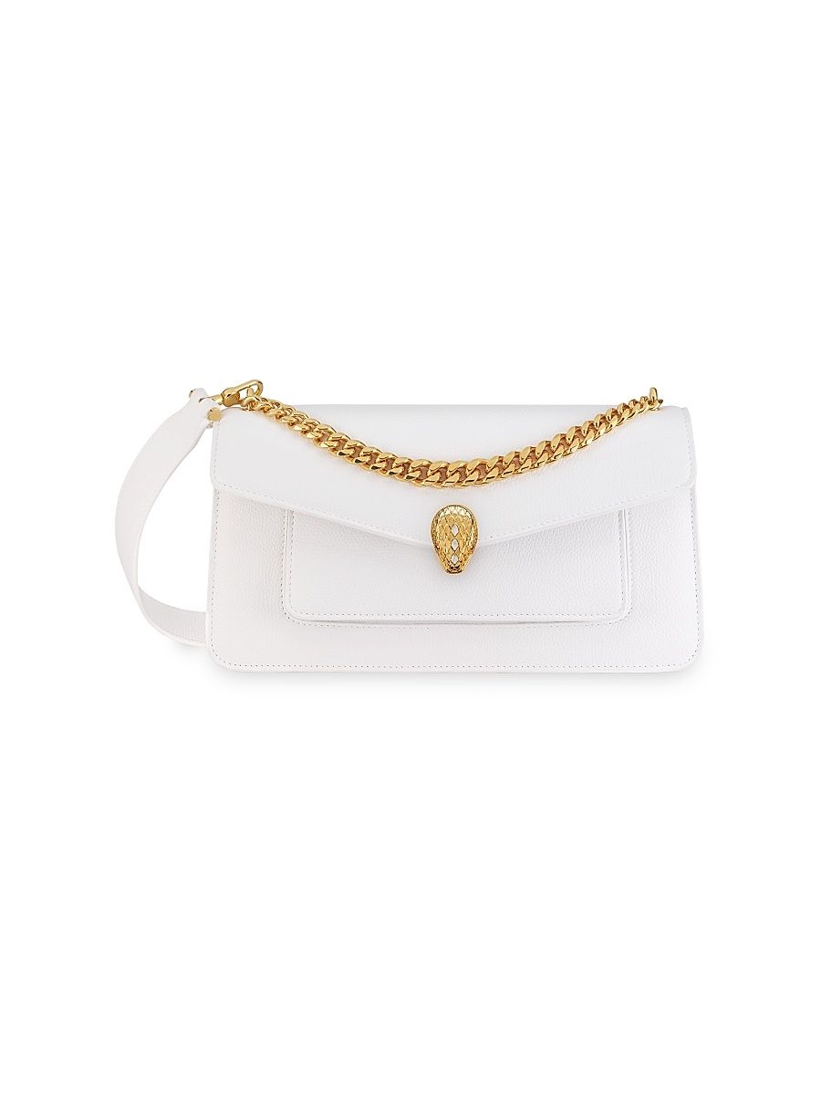 Women's Serpenti E/W Maxi Chain Leather Shoulder Bag - Flash Diamond