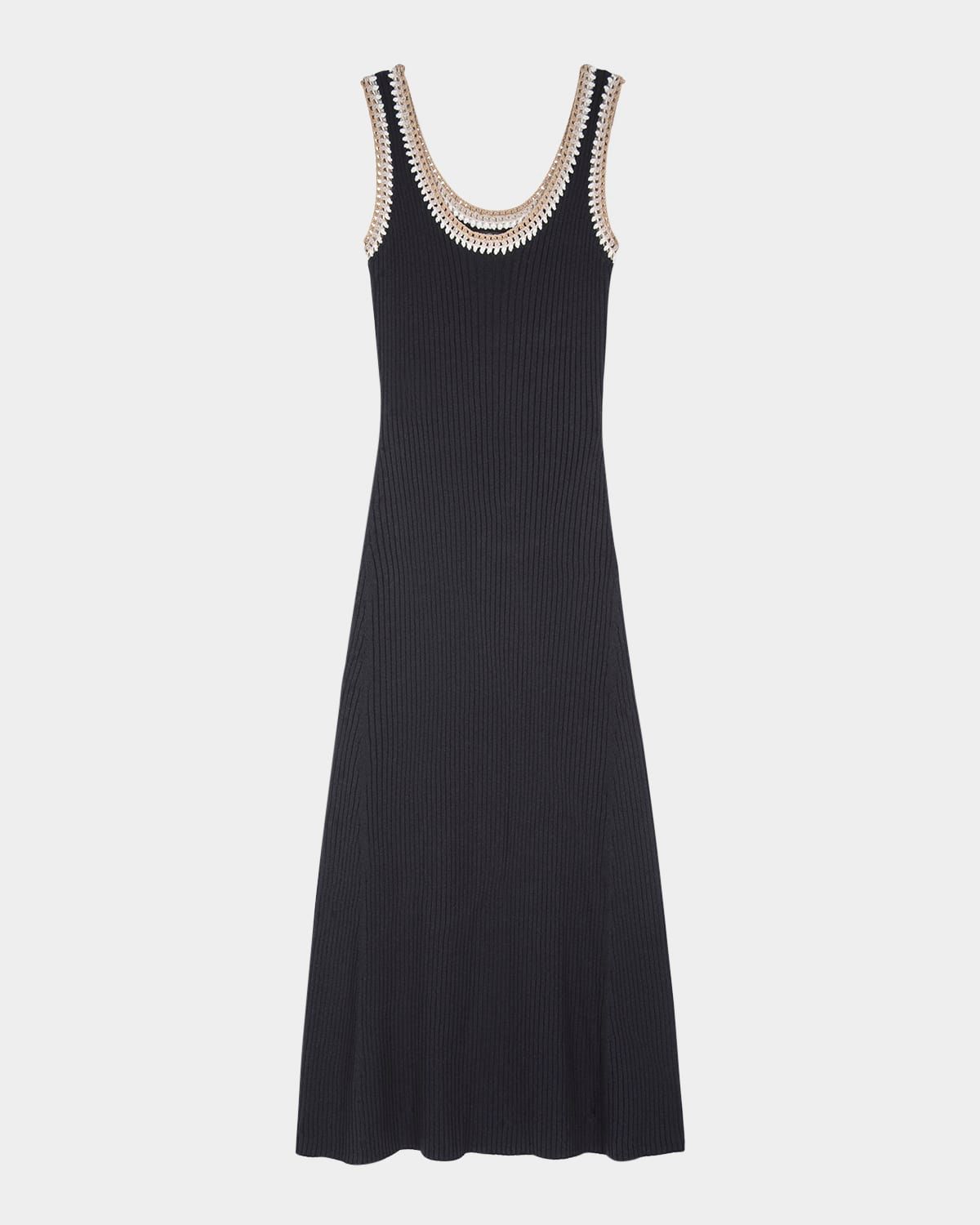 Colleen Ribbed Crochet-Trim Dress