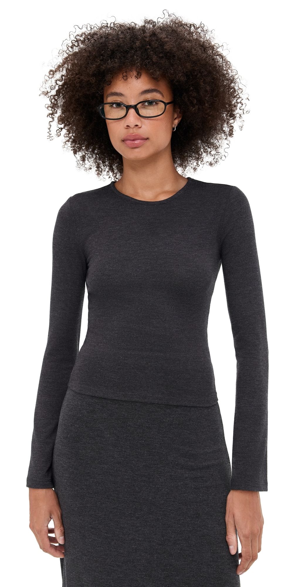Z Supply Demure Top Charcoal Heather L