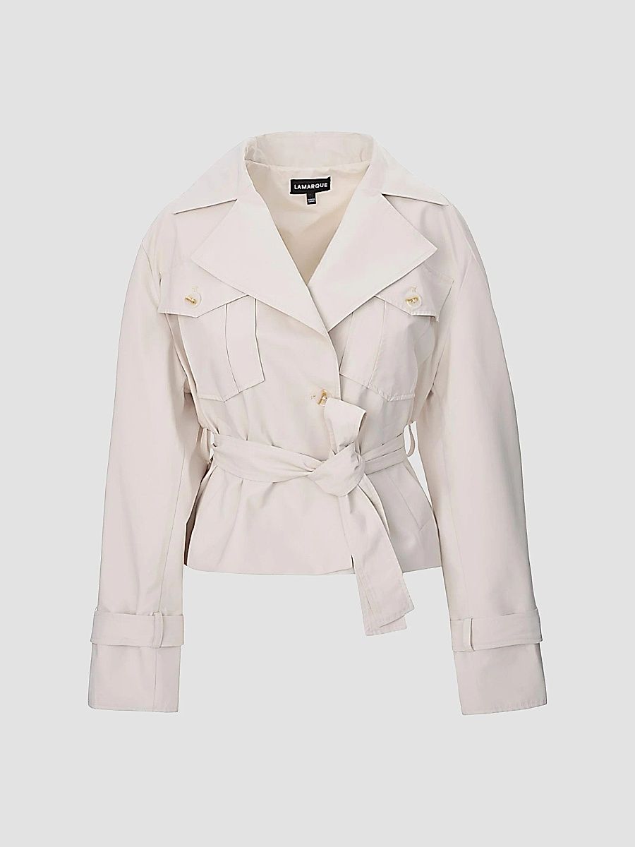 Lamarque Women's Quinn Trench Jacket - Whisper White - Size Large