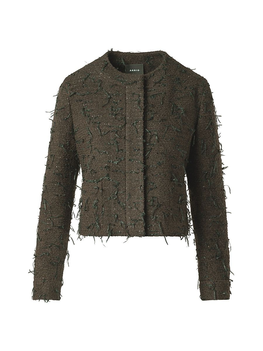 Women's Bea Bouclé Jacket - Kale Green - Size 6