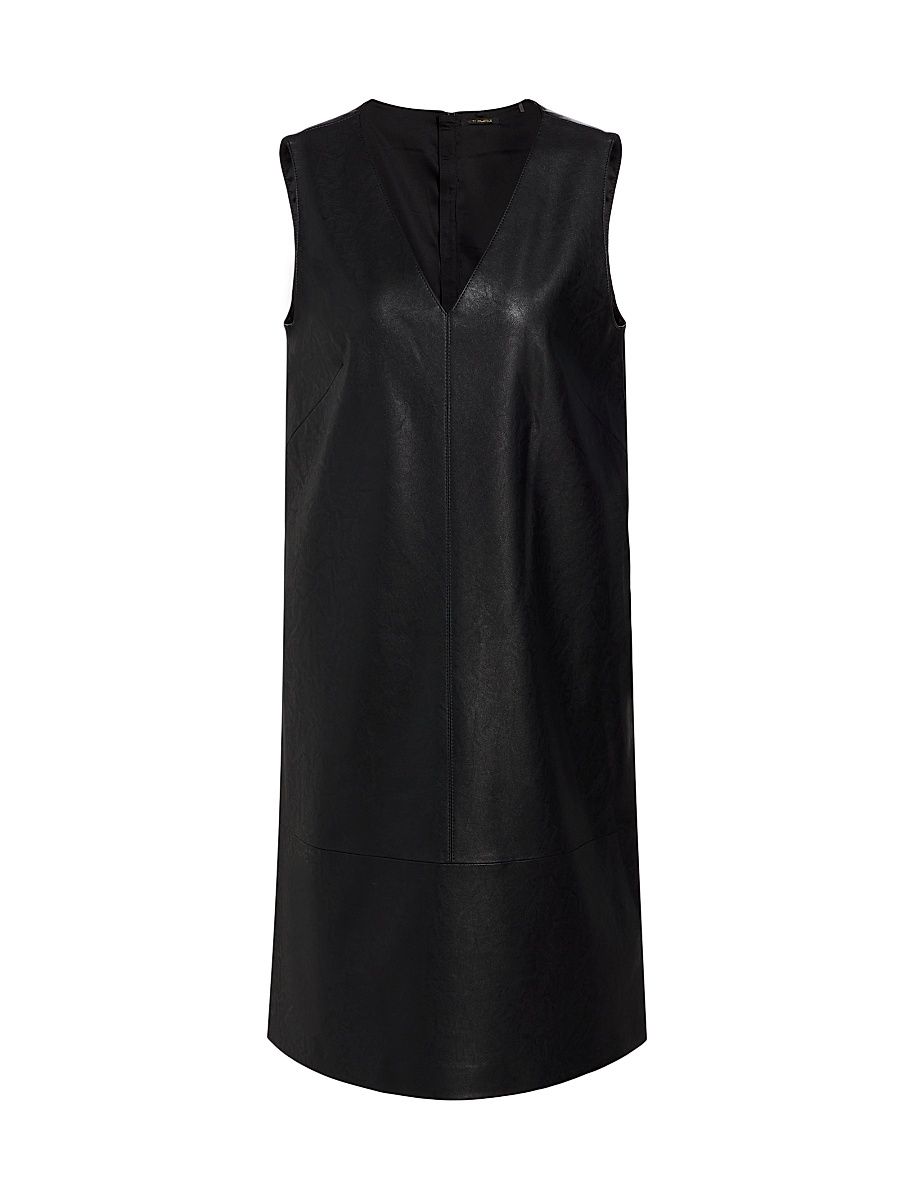Women's Graylen Faux Leather Shift Dress - Black - Size 12